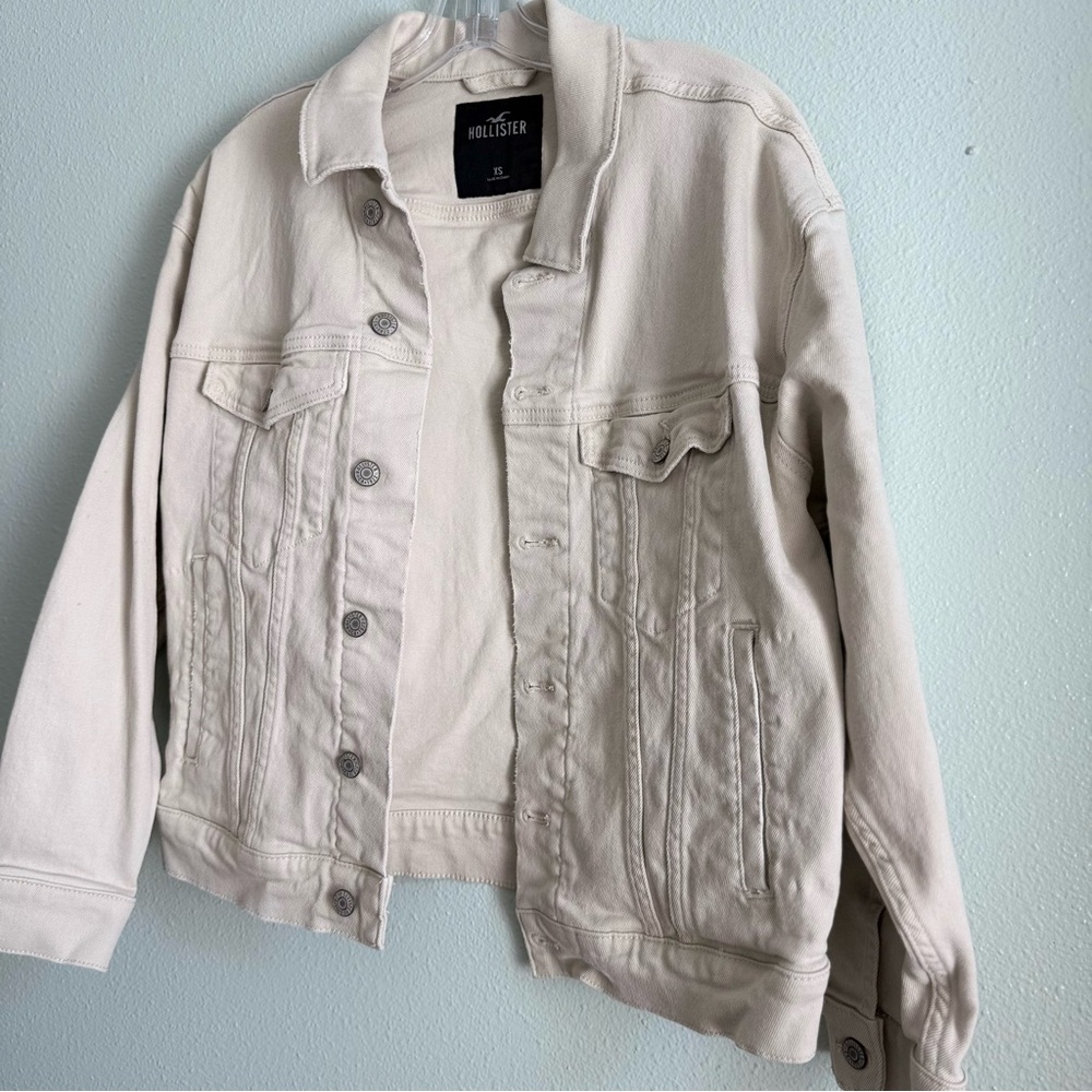 Hollister Women's Off-White Jean Jacket